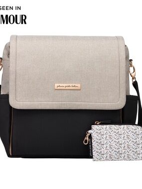 Petunia Pickle Bottom Two-Tone Black & Cream Convertible Diaper Bag